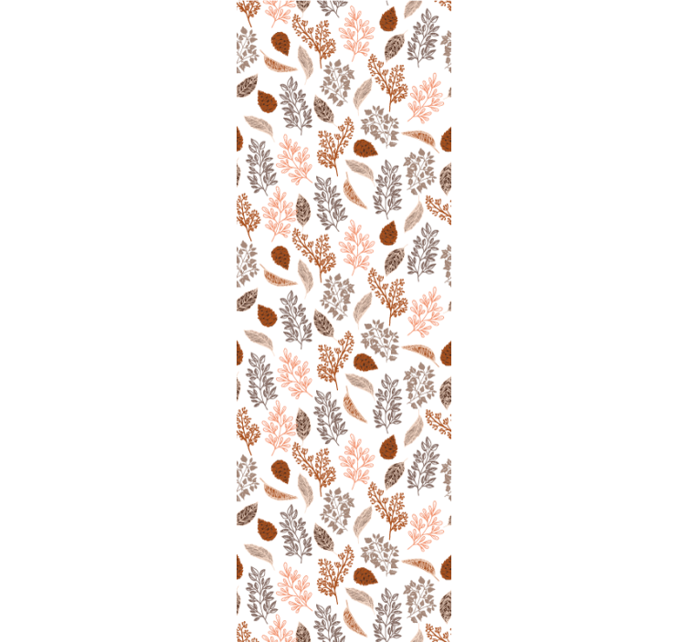 Autumn botanical scatter leaf wallpaper - TenStickers