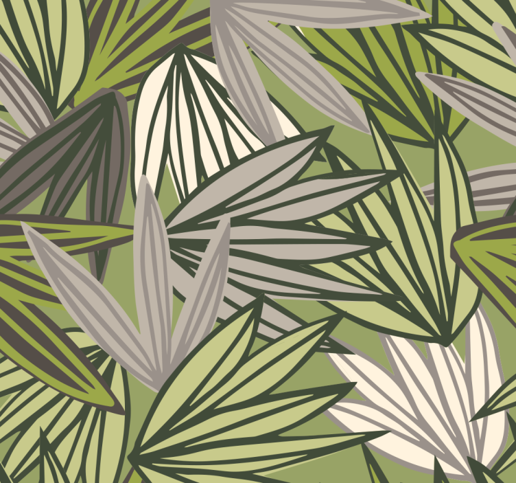 Leafy botanical display bathroom wallpaper - TenStickers