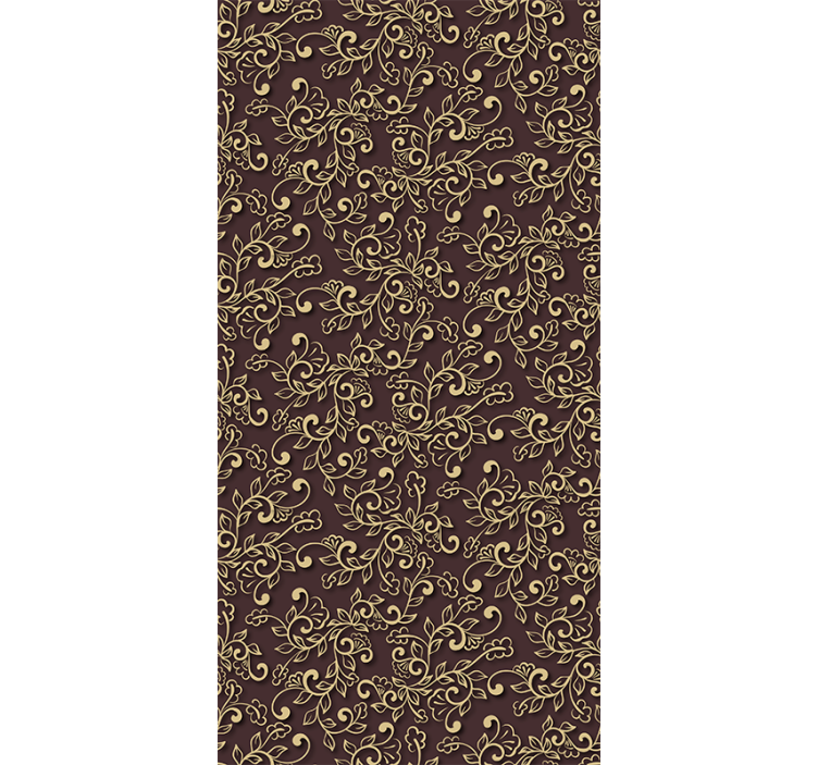 Elegant floral swirls living room wallpaper - TenStickers