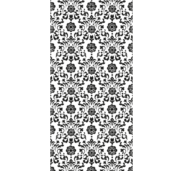 Classic black and white  floral ornament wallpaper - TenStickers
