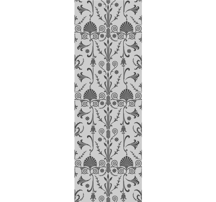 Elegant grey details floral ornament wallpaper - TenStickers