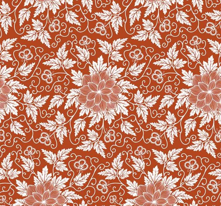Charming beige display floral ornament wallpaper - TenStickers