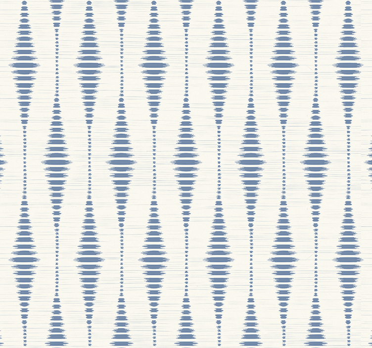 "Rabaul Ikat" blue and beige shapes wallpaper - TenStickers