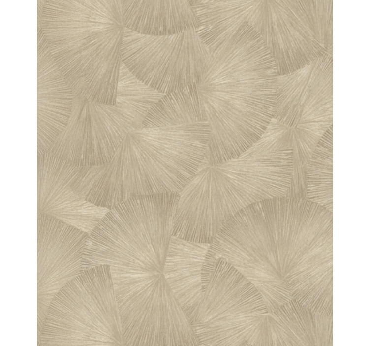 Leaf wallpaper chic tan abstract fan - TenStickers
