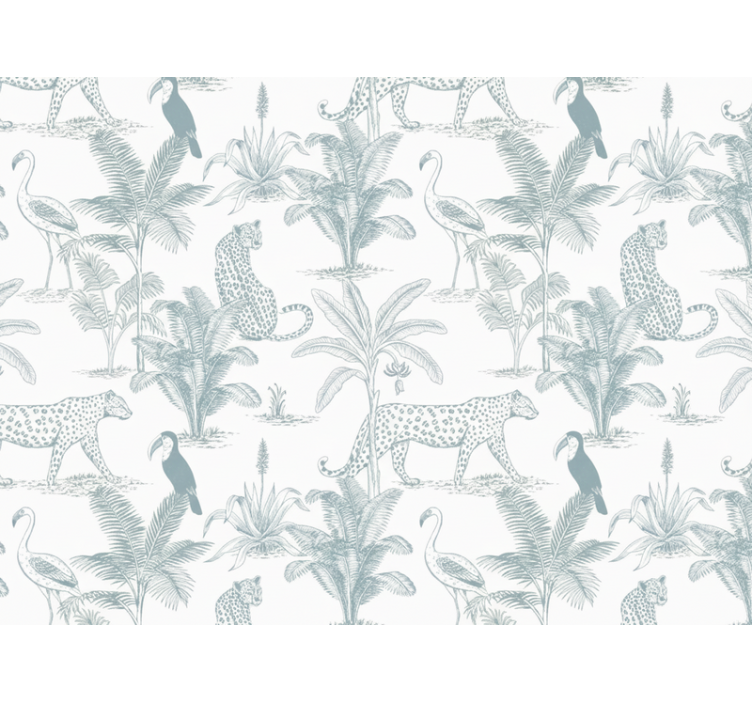 Animal wallpaper sober tropical animals - TenStickers