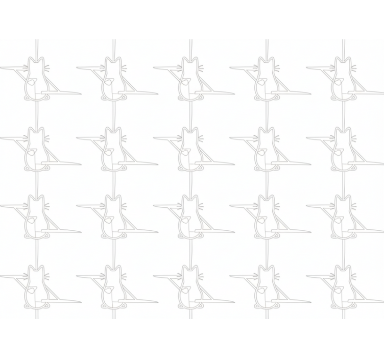 Cat outlined cat wallpaper - TenStickers