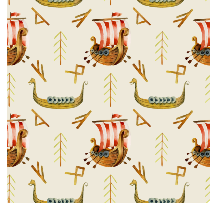 Nature wallpaper viking ship design - TenStickers