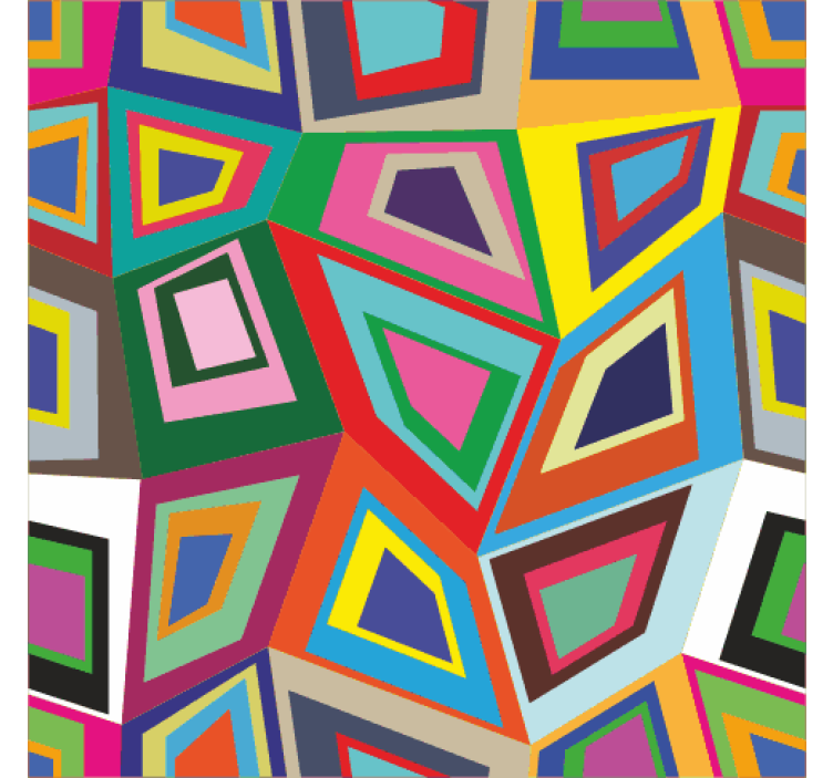 Vintage wallpaper in vibrant abstract squares - TenStickers