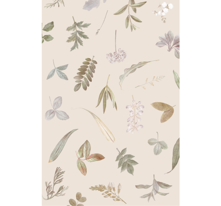 Leaf wallpaper with floral motif design - TenStickers
