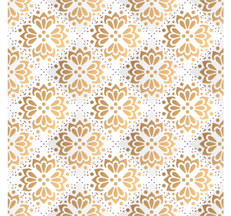 Living room wallpaper with golden mandala design - TenStickers