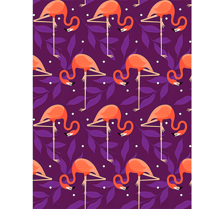Birds wallpaper pink tropical flamingos design - TenStickers