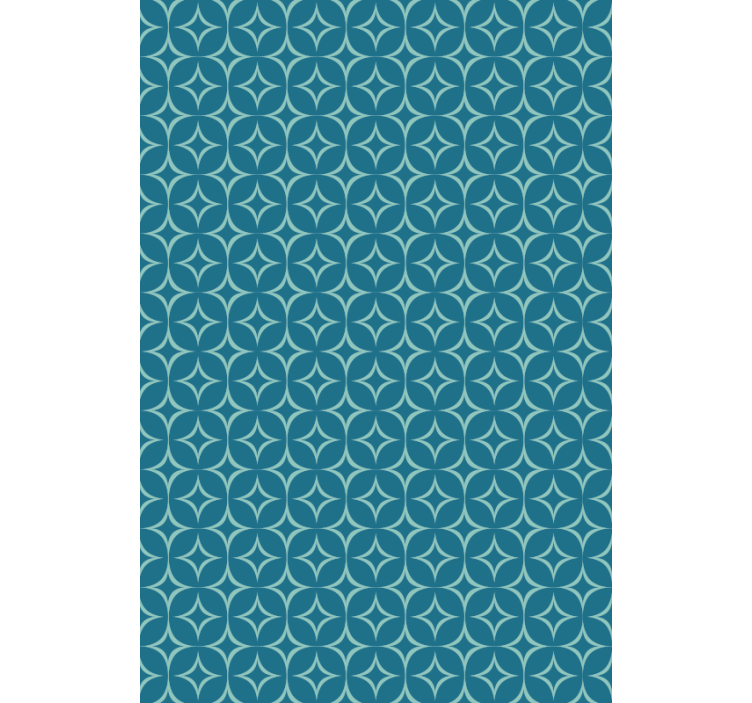 Geometric wallpaper in blue elegant circles - TenStickers