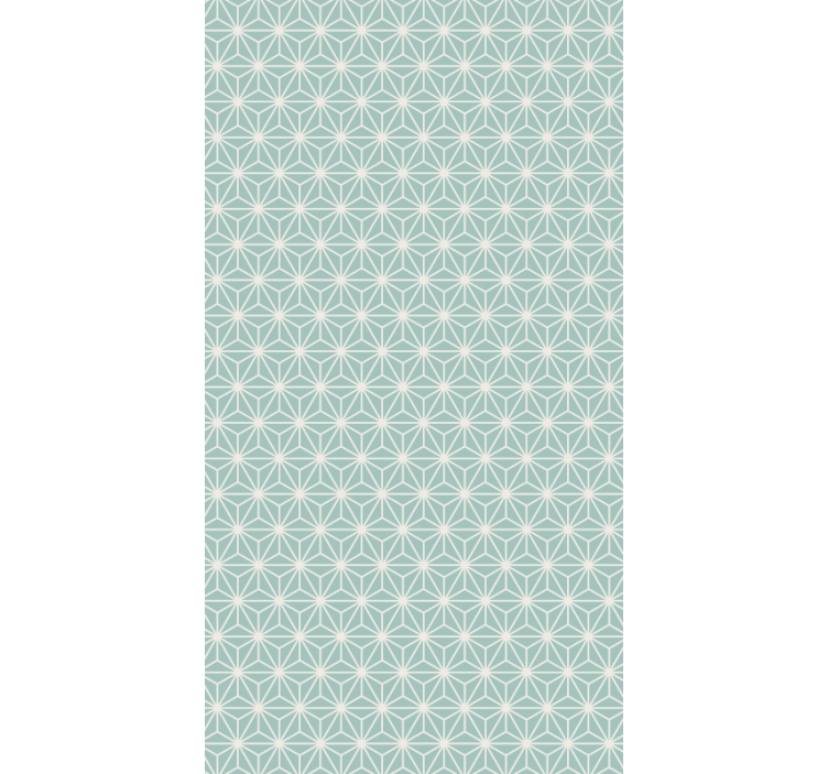 Geometric wallpaper in green star burst design - TenStickers
