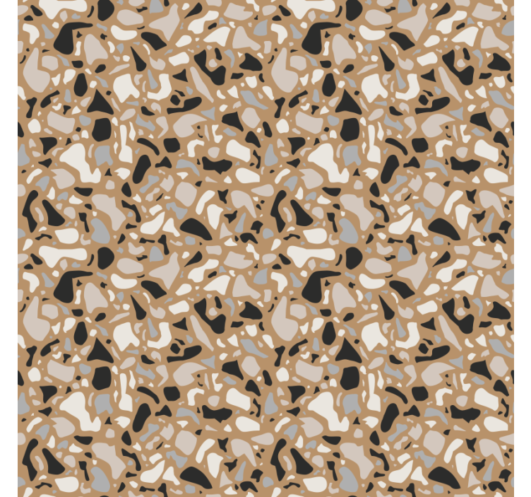 Textured wallpaper classic brown terrazzo - TenStickers