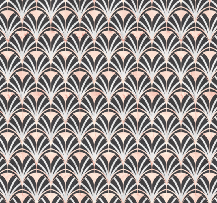 Tile wallpaper art deco marble effect design - TenStickers