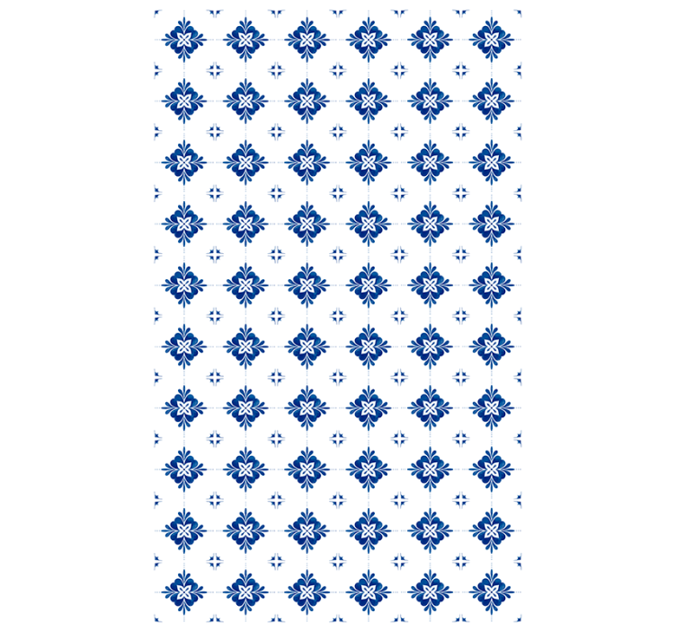 Tile wallpaper with ceramic floral design - TenStickers