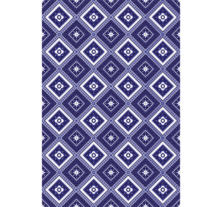 Tile wallpaper in blue diamond pattern - TenStickers