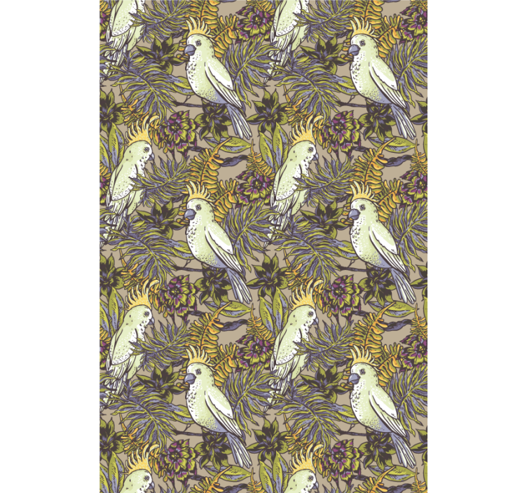 Kids wallpaper amazonic parrots scandinavian style - TenStickers