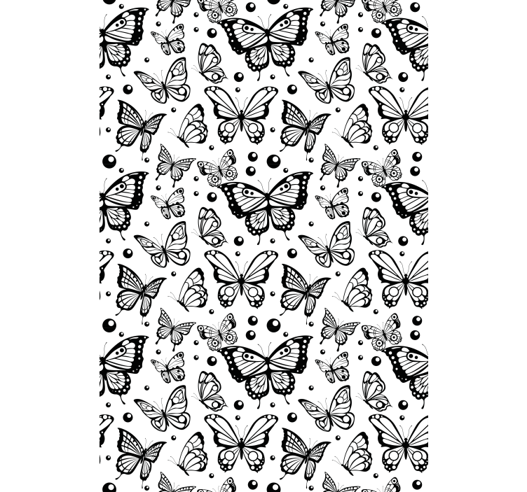 Butterfly wallpaper in solid colors and dots - TenStickers