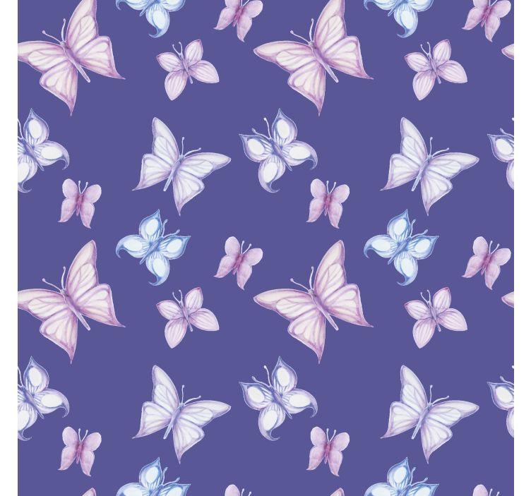 Butterfly wallpaper on a purple background - TenStickers