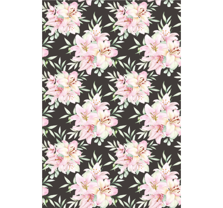 Hallway wallpaper watercolor lilies floral design - TenStickers