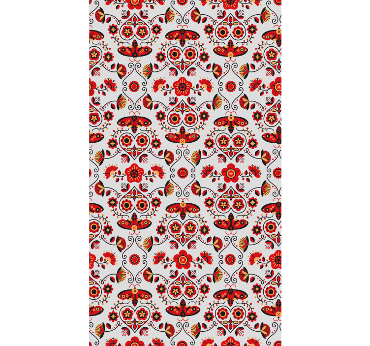 Hallway wallpaper polish red pattern - TenStickers