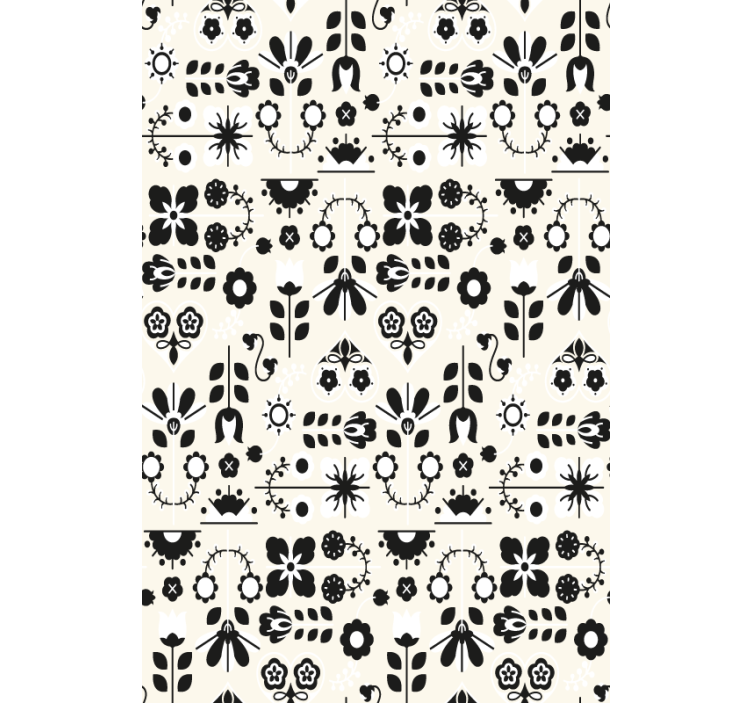 Hallway wallpaper with charming floral designs - TenStickers
