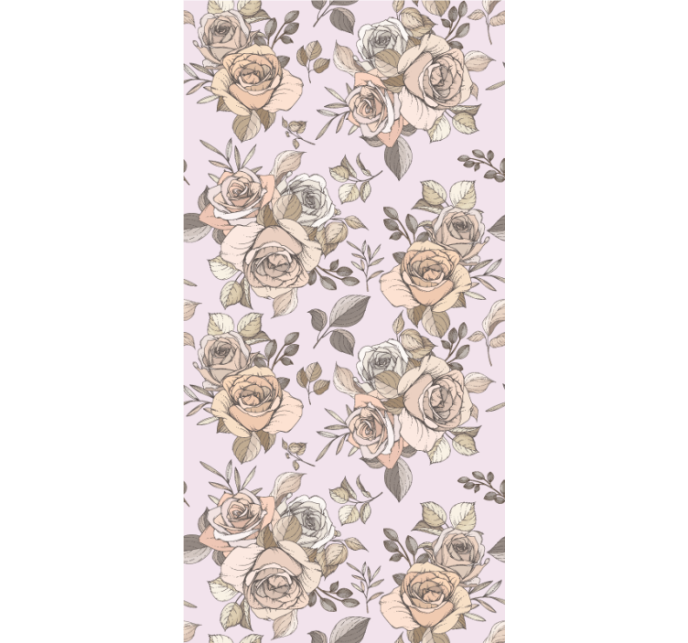 Hallway wallpaper with elegant rose design - TenStickers