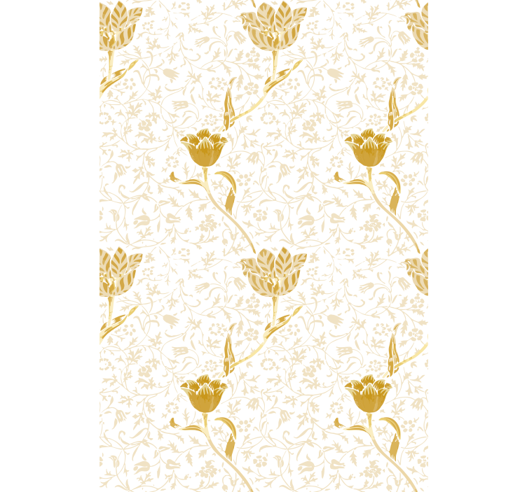 Hallway wallpaper with golden elegant design - TenStickers