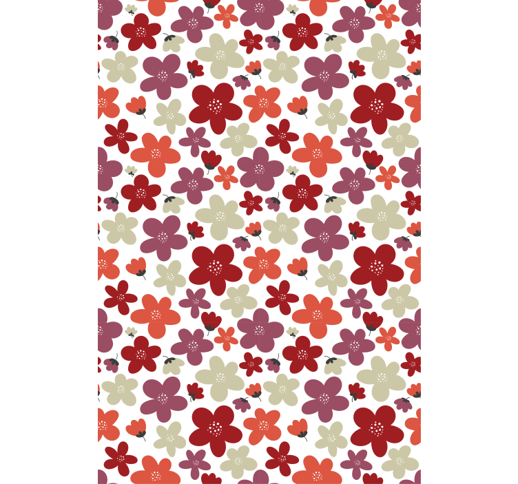 Scandinavian wallpaper red abstract floral design - TenStickers