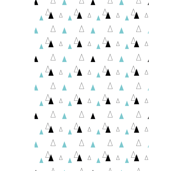 Scandinavian wallpaper in black grey and blue triangles - TenStickers