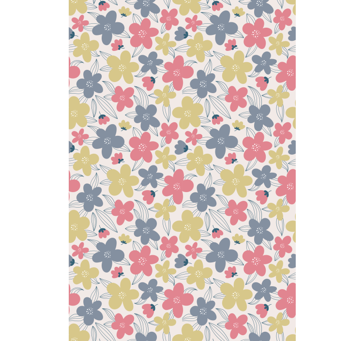 Scandinavian wallpaper light-colored floral pattern - TenStickers