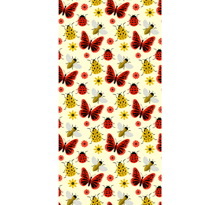 Scandinavian wallpaper colorful minimalist bug pattern - TenStickers