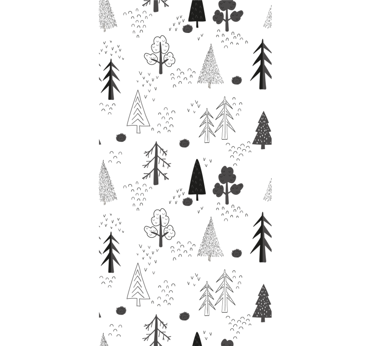 Scandinavian wallpaper white minimalistic trees - TenStickers