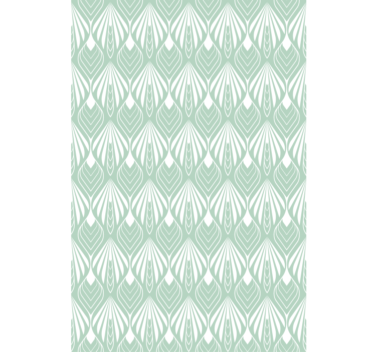 Scandinavian wallpaper pastel green leaves pattern - TenStickers