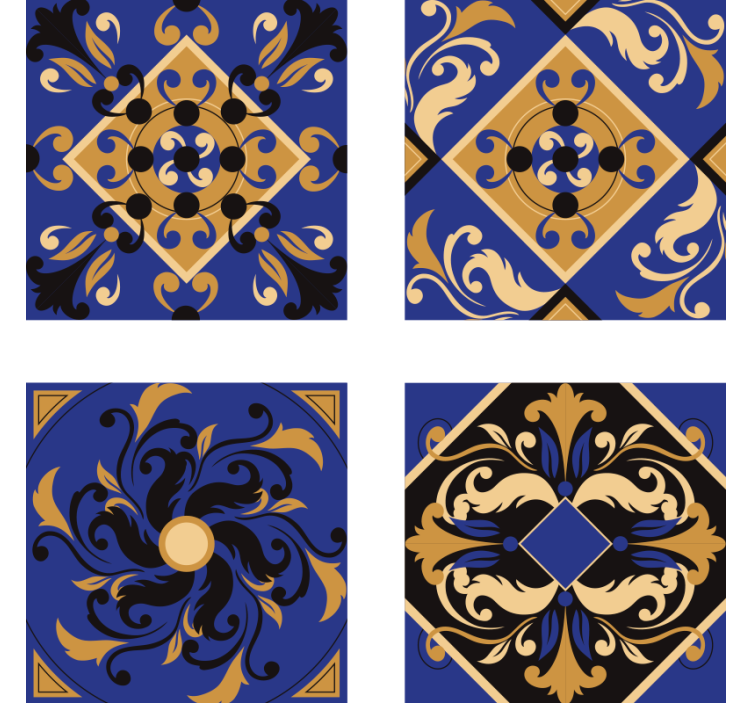 Tile wallpaper with decorative tiles - TenStickers