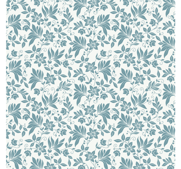 Tile wallpaper turquoise floral tile design - TenStickers