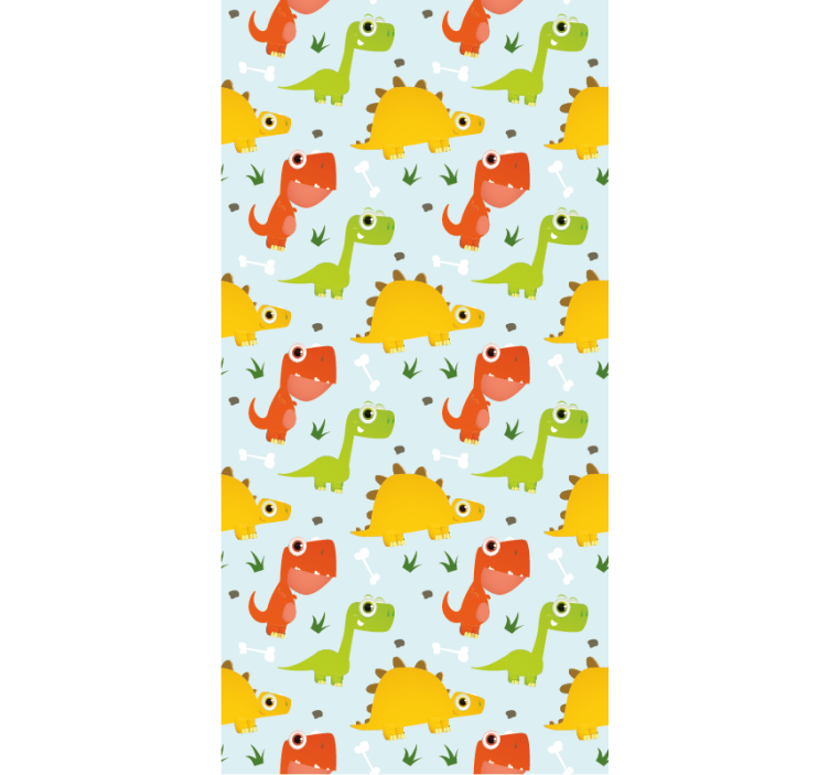 Dinosaurs wallpaper small dino pattern - TenStickers