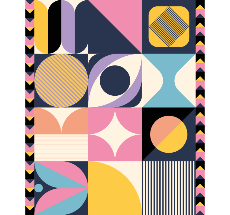 Modern wallpaper with geometric figure art - TenStickers