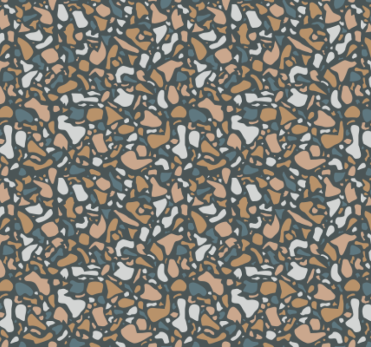 Kitchen wallpaper brown and blue terrazzo design - TenStickers