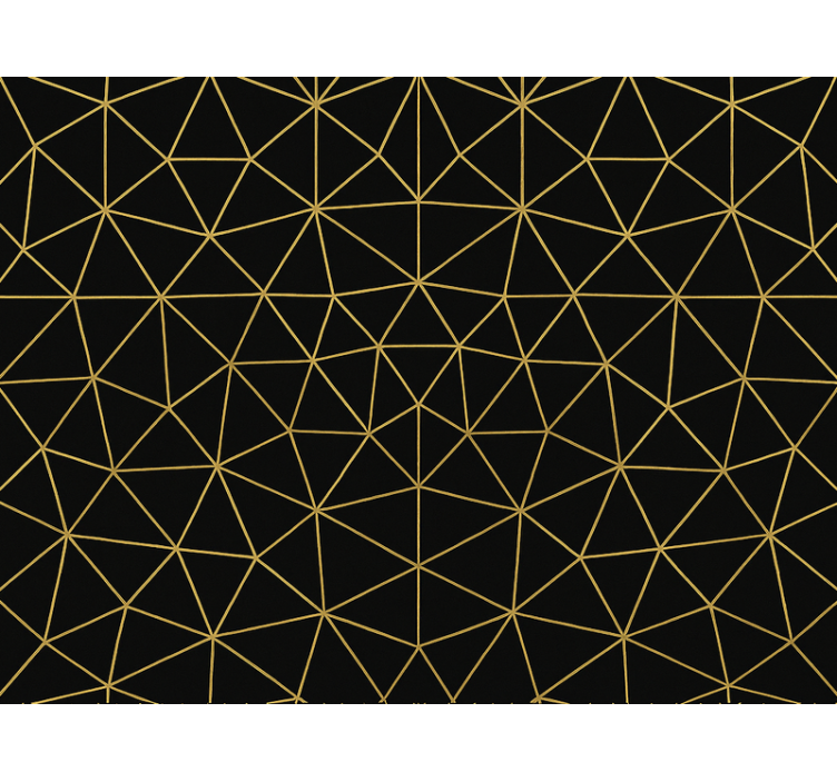 Triangle wallpaper midnight gold geometric web - TenStickers