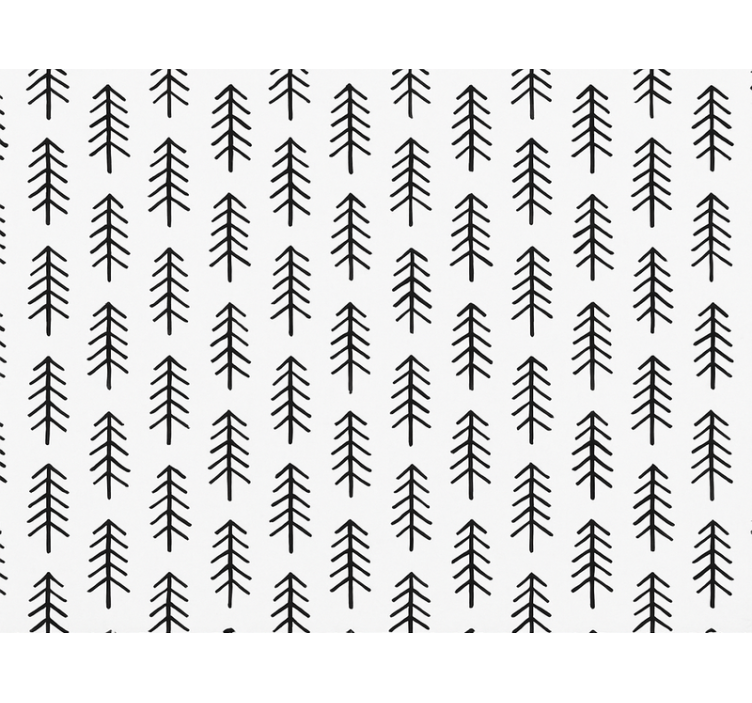 Scandinavian wallpaper black ink pines - TenStickers