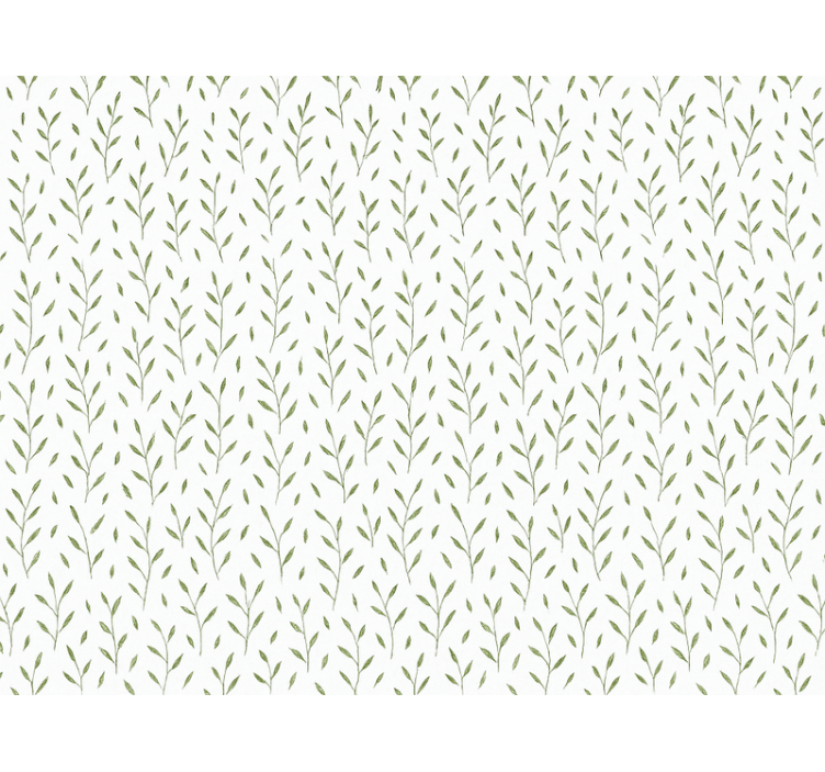Living room wallpaper small green leaf pattern - TenStickers