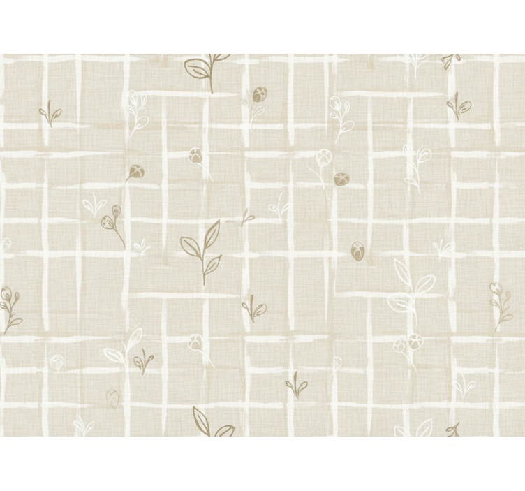 Beige wallpaper in cream color with linen texture - TenStickers