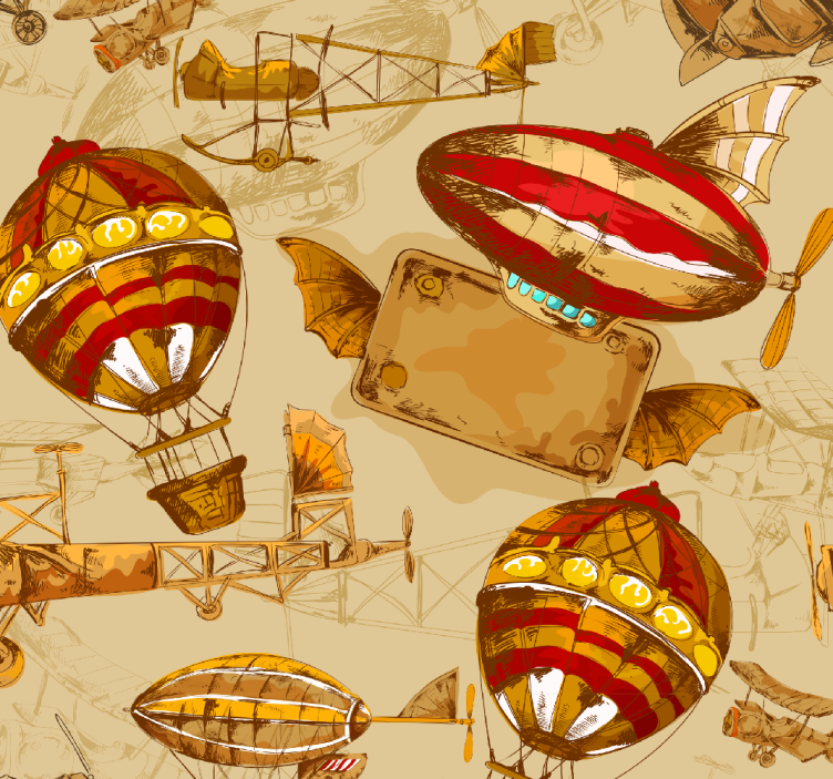Vintage travels wallpaper - TenStickers