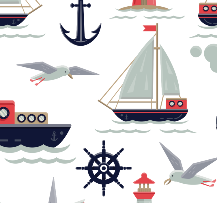 Maritime Baby Room nursery wallpaper - TenStickers