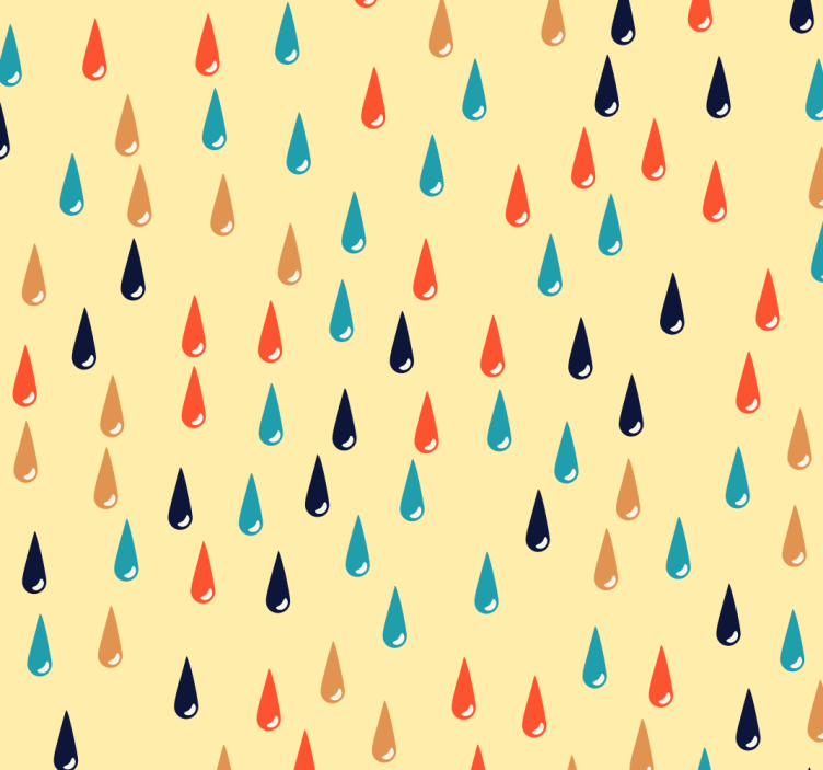 Colorful raindrops Kids Bedroom Wallpaper - TenStickers