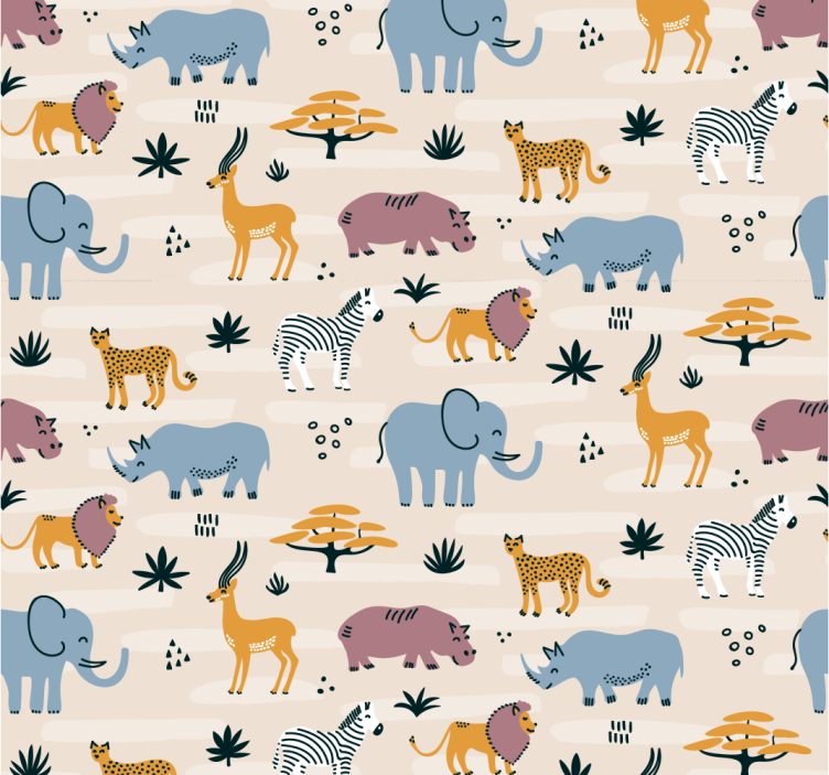 Animal wallpaper safari animal collection - TenStickers