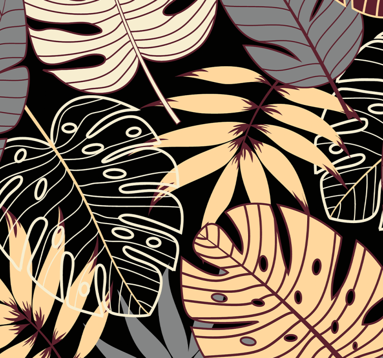 Tropical Greenery Motif leaf wallpaper - TenStickers