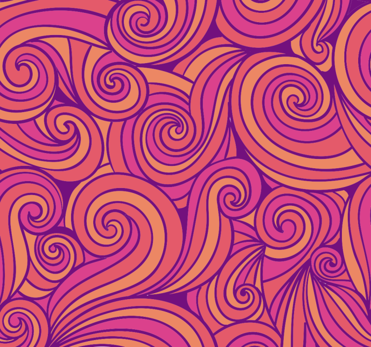 Wavy sunset Abstract Wallpaper - TenStickers